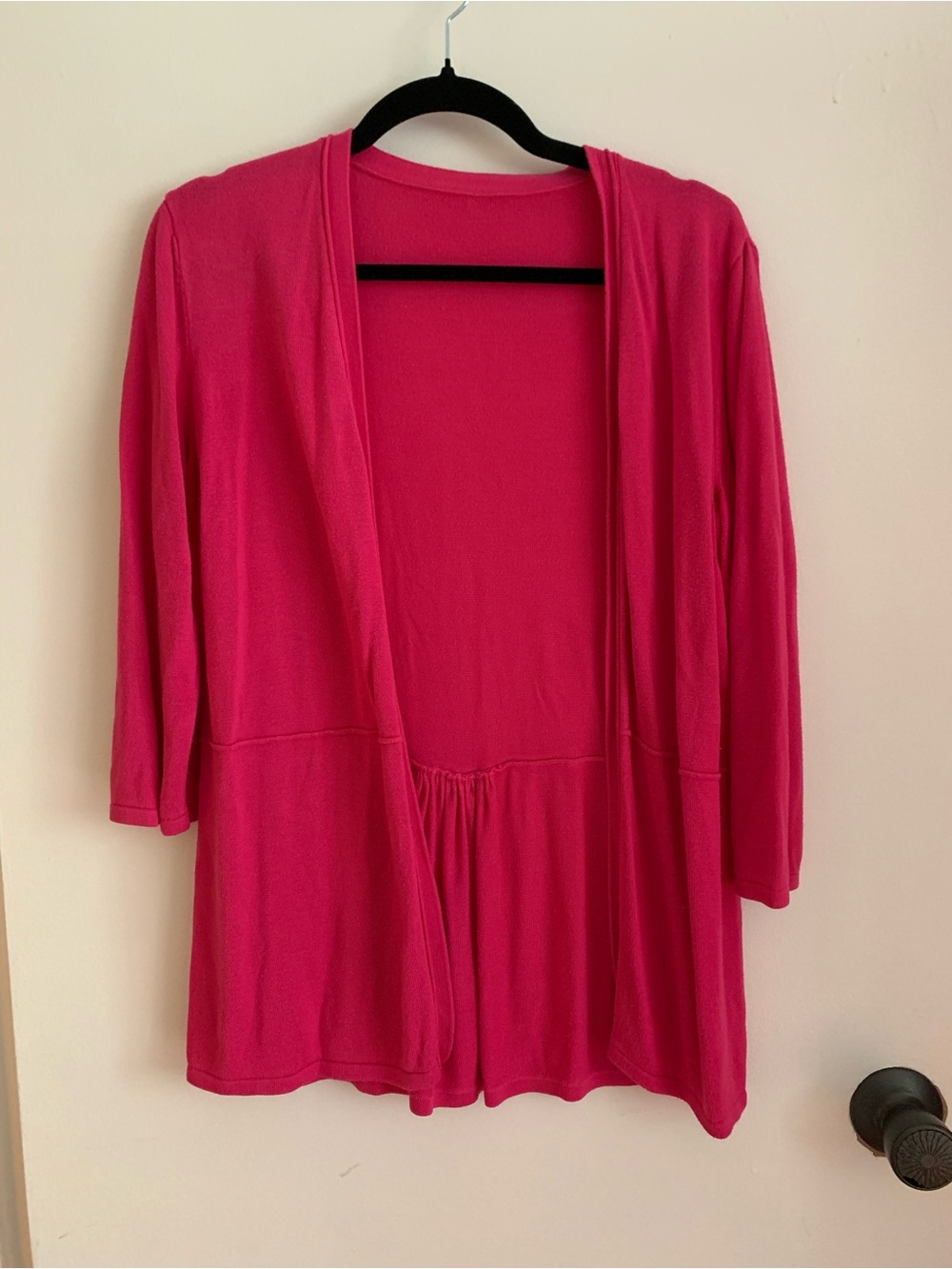Women's Bright Fuchsia Open-Front Cardigan 100% cotton